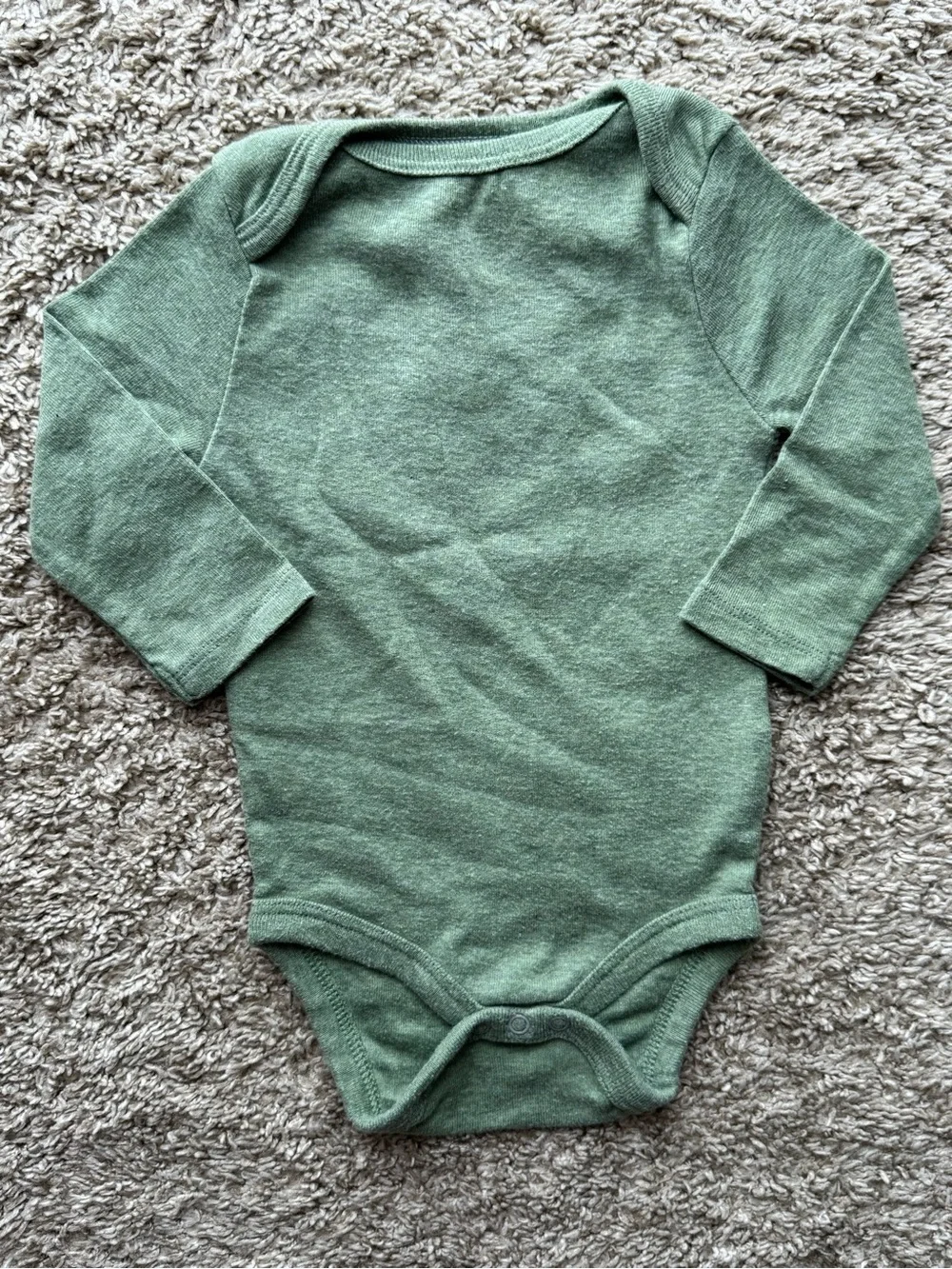 Cloud Island Sage Green Long Sleeve Bodysuit Baby 3-6 Months Solid One Piece